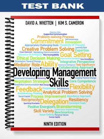 Test Bank for Developing Management Skills 9th Edition by Whetten - Tutor website