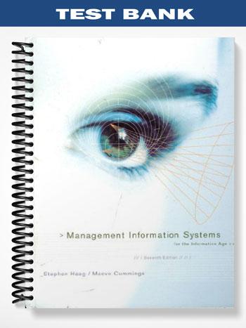 Test Bank for Management Information Systems 7th Edition by Haag ...